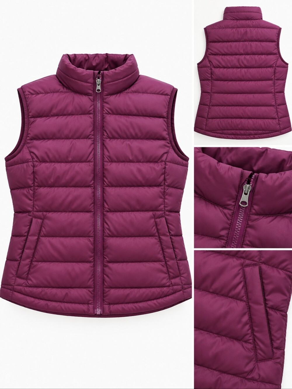 32 Degrees Quilted Puffer Vest - Plum Wine
